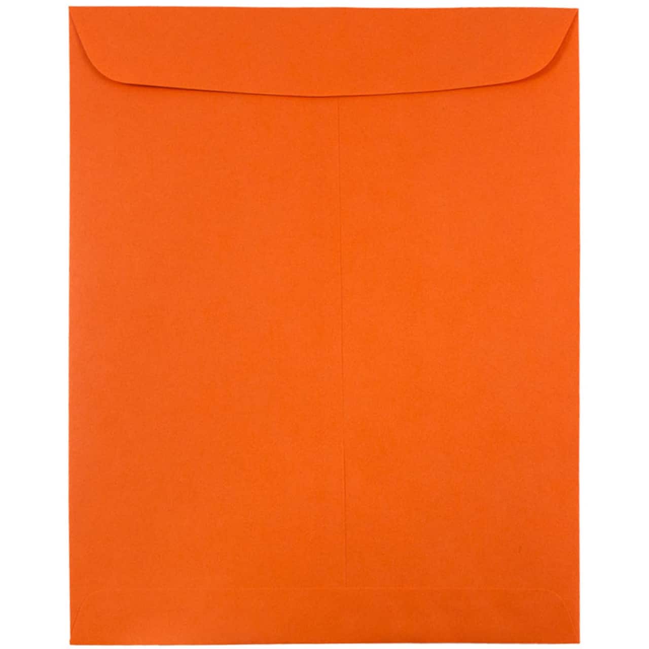 JAM Paper 9" x 12" Brite Hue Orange Open End Catalog Colored Envelopes, 100ct.